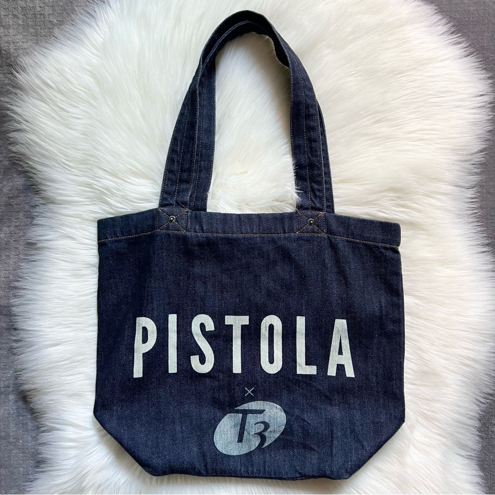 Pistola Dark Denim Blue Tote Bag 100% Cotton Casual Shopping Beach Vacation